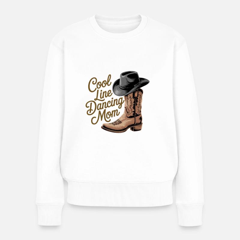 Coole Line Dancing Mama Frauen und Linedance - Frauen Premium Bio Pullover - Weiß