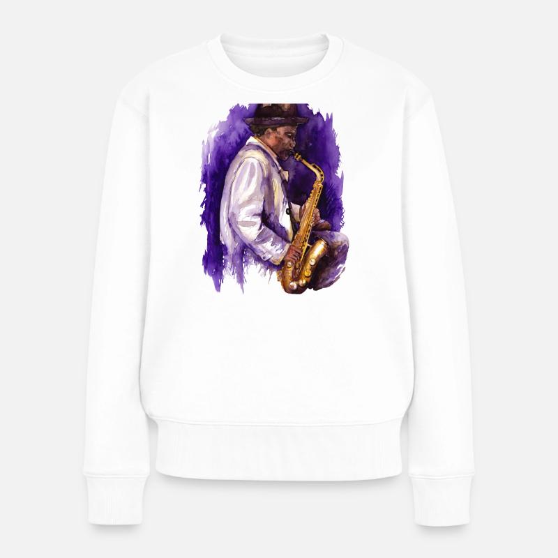 sax - Women's Premium Organic Jumper - white