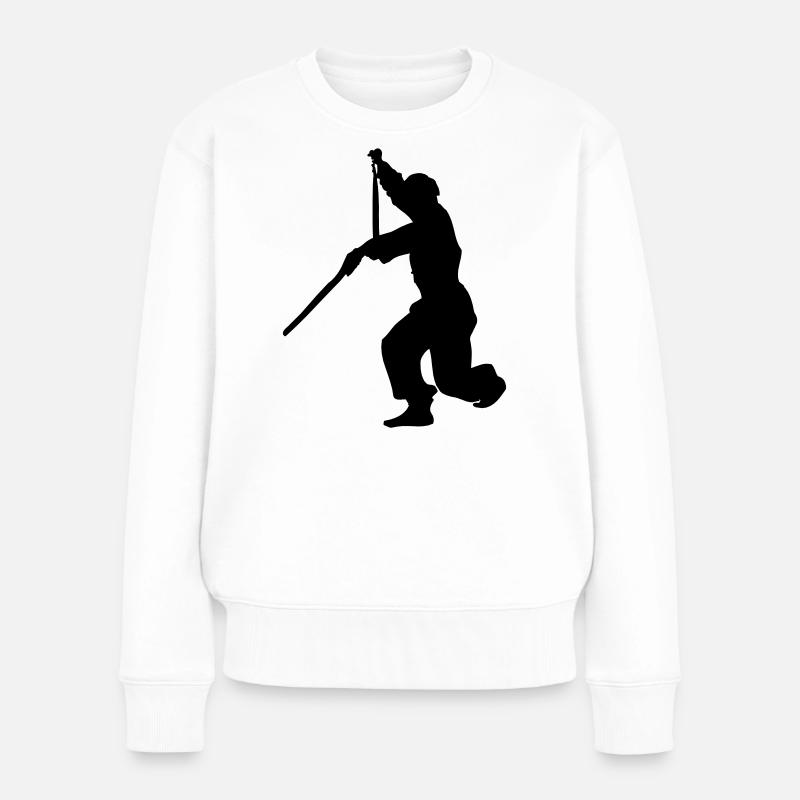 Sanchaku 3 Stück Nunchaku Kung Fu - Frauen Premium Bio Pullover - Weiß