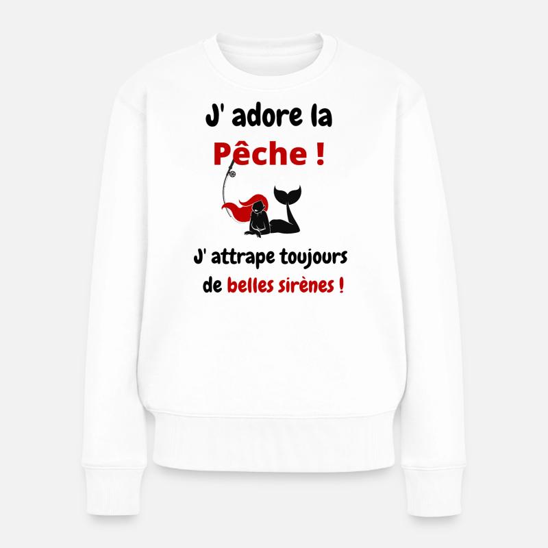 pêche, pêcheurs - Pull Premium bio Femme - blanc