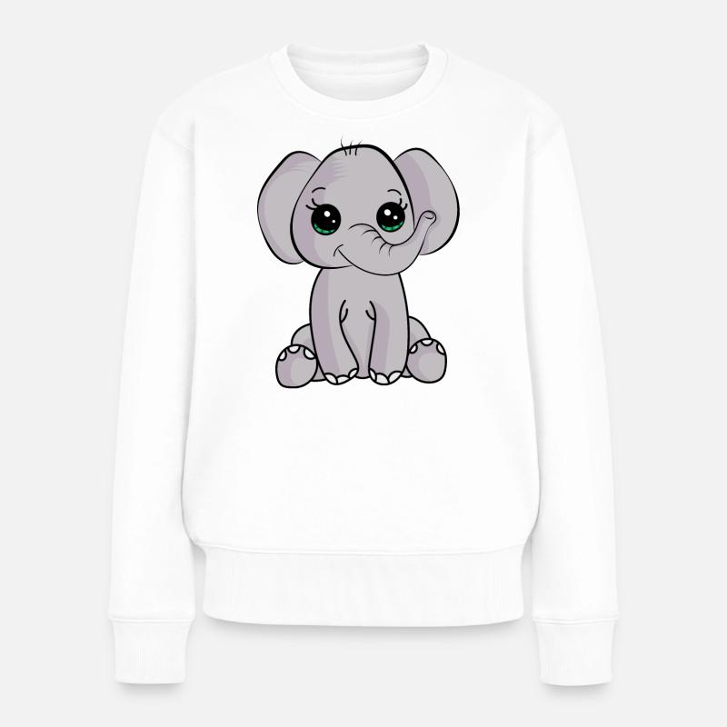 Baby-Elefant - Frauen Premium Bio Pullover - Weiß
