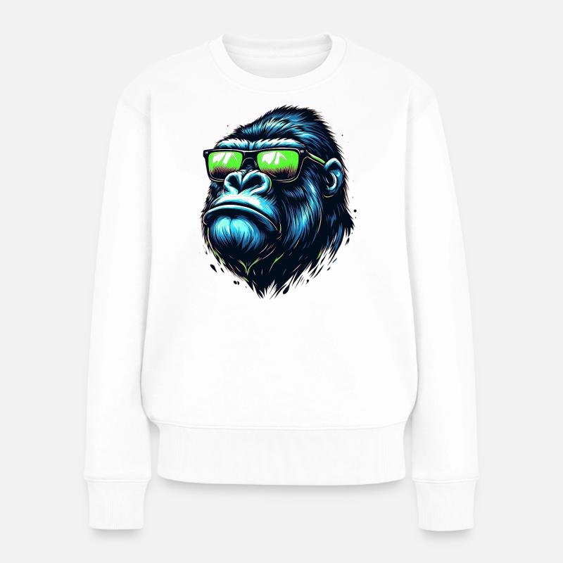 Gorilla - Frauen Premium Bio Pullover - Weiß