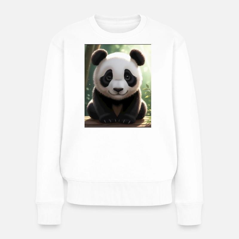 Conception Panda - Pull Premium bio Femme - blanc