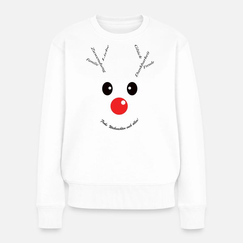 Frohe Weihnachten Rudolf - Frauen Premium Bio Pullover - Weiß