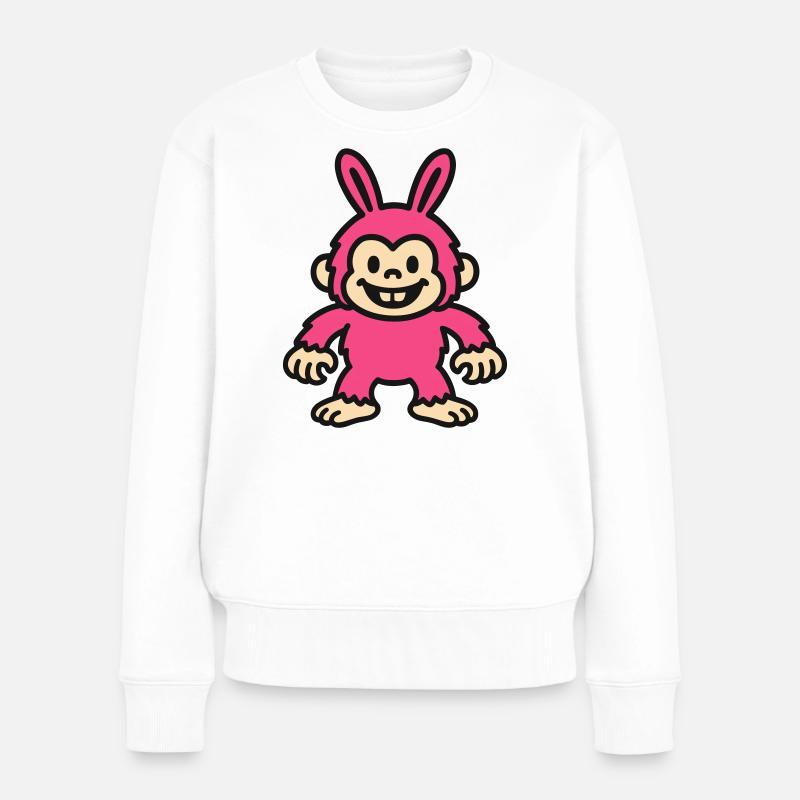 Rabbit Monkey - Women's Premium Organic Jumper - white