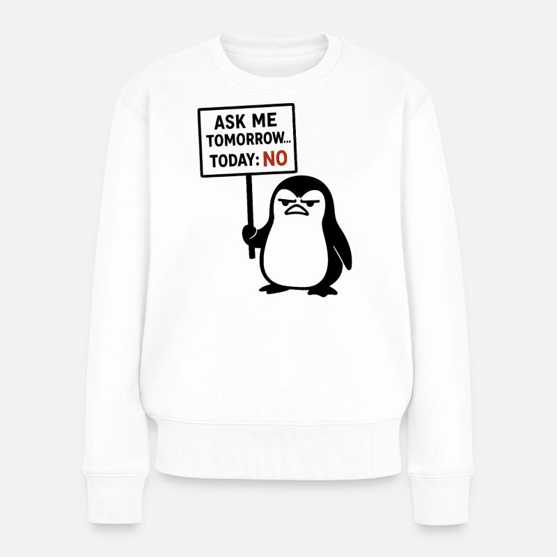 Humorvoller Postkartentyp mit Kakerlake - Frauen Premium Bio Pullover - Weiß
