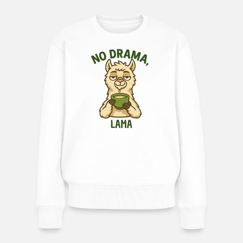 Pas de drama lama avec du thé - Pull Premium bio Femme - blanc