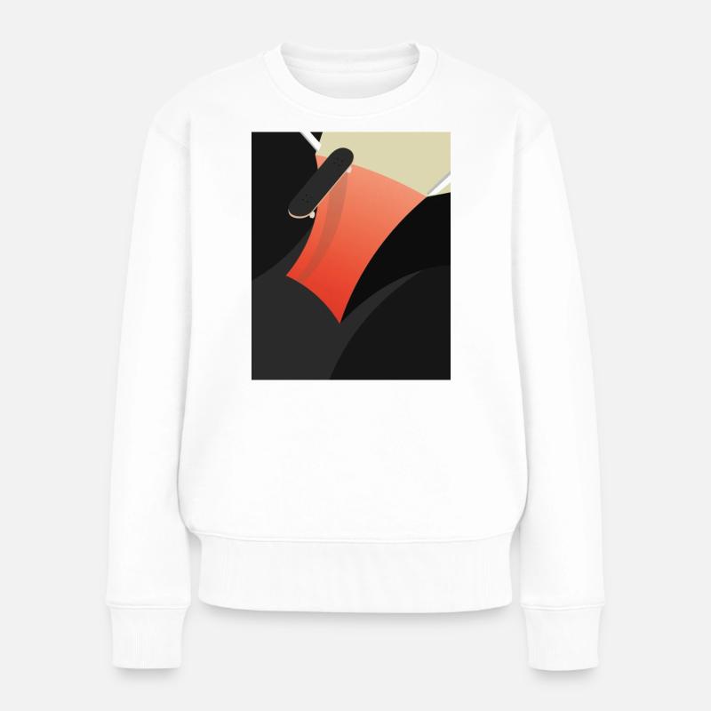Abstract Red Skateboard - Frauen Premium Bio Pullover - Weiß