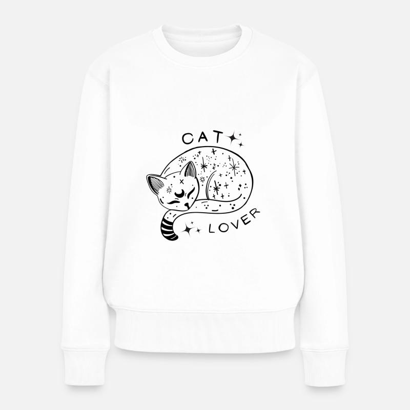 Heaven Cat Lover - Frauen Premium Bio Pullover - Weiß
