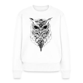 owl - Women's Premium Organic Jumper - white - Front - Julia (174cm)