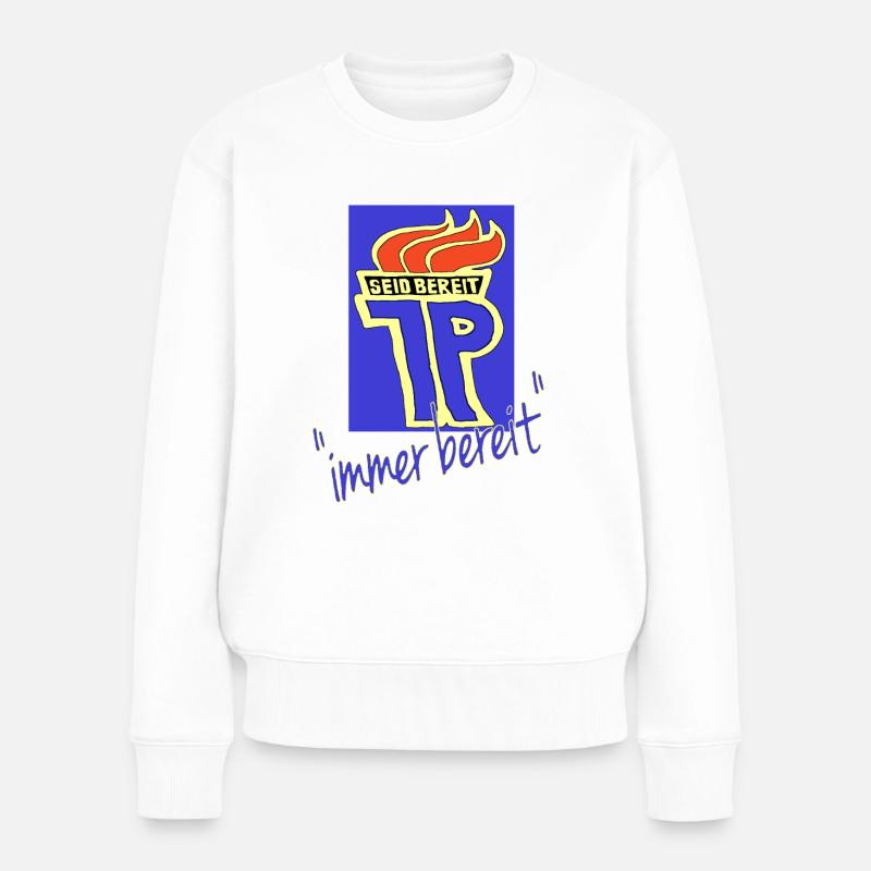 seid bereit immer bereit,ddr pioniere - Frauen Premium Bio Pullover - Weiß