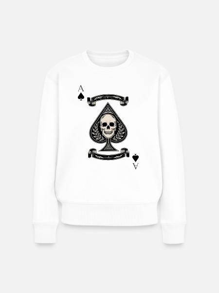 Pik As - Frauen Premium Bio Pullover - Weiß