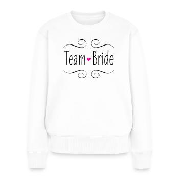 Équipe Mariée Mariée Coeur Rose Mariage Fête De Mariage - Pull Premium bio Femme - blanc - Devant - Julia (174cm)
