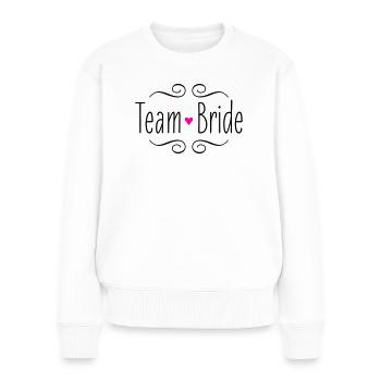 Équipe Mariée Mariée Coeur Rose Mariage Fête De Mariage - Pull Premium bio Femme - blanc - Devant - Julia (174cm)