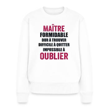 Geschenk zum Jahresende Schullehrer-Geschenk - Frauen Premium Bio Pullover - Weiß - Vorne - Julia (174cm)
