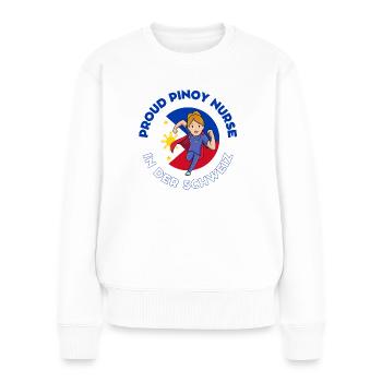 Pinoy Nurse Geschenk Krankenschwester Schweiz - Frauen Premium Bio Pullover - Weiß - Vorne - Julia (174cm)