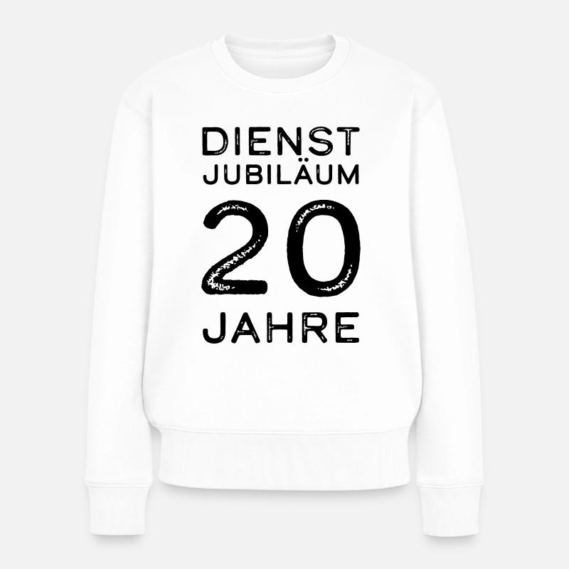 Dienstjubiläum 20 Jahre Firmenjubiläum Geschenk - Frauen Premium Bio Pullover - Weiß