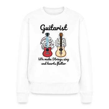 Streicher-Serenaden: Gitarristen feiern Gitarre - Frauen Premium Bio Pullover - Weiß - Vorne - Julia (174cm)