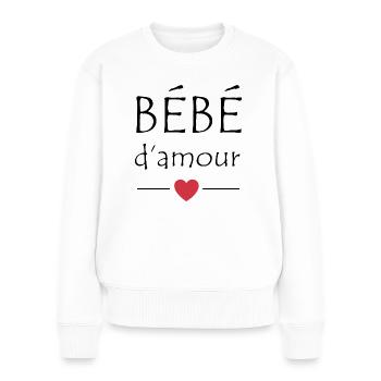 Bébé d'amour - Pull Premium bio Femme - blanc - Devant - Julia (174cm)