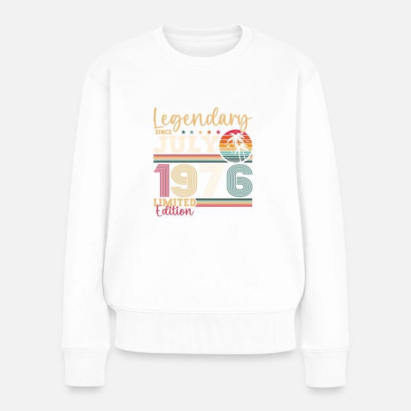 Legendär Juli 1976 46. Geburtstag Geschenk Herren - Frauen Premium Bio Pullover - Weiß