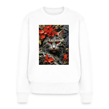 Spooky Plants Cat 1.5 - Women's Premium Organic Jumper - white - Front - Julia (174cm)