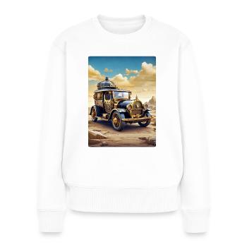 Steampunk Automobile 1.16 - Frauen Premium Bio Pullover - Weiß - Vorne - Julia (174cm)