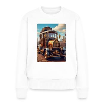 Steampunk Automobile 1.15 - Frauen Premium Bio Pullover - Weiß - Vorne - Julia (174cm)