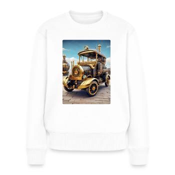 Steampunk Automobile 1.12 - Frauen Premium Bio Pullover - Weiß - Vorne - Julia (174cm)