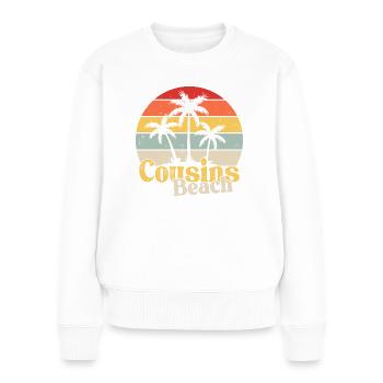 Plage de Cousins - Pull Premium bio Femme - blanc - Devant - Julia (174cm)