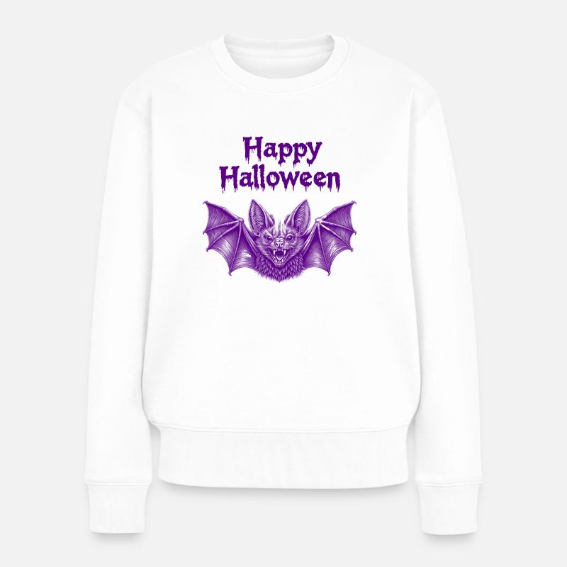 Happy Halloween - Frauen Premium Bio Pullover - Weiß