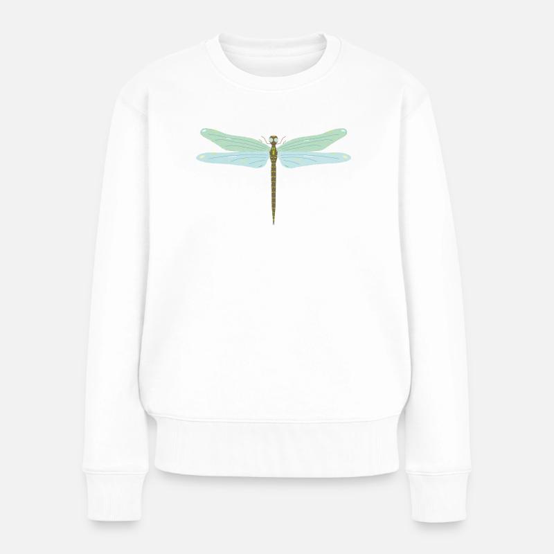 Libellule, insecte, coloré - Pull Premium bio Femme - blanc