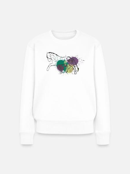Violet Trot - Frauen Premium Bio Pullover - Weiß