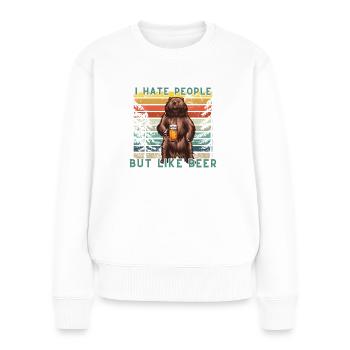 I Hate People - Frauen Premium Bio Pullover - Weiß - Vorne - Julia (174cm)