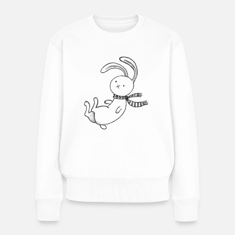 Hase - Frauen Premium Bio Pullover - Weiß
