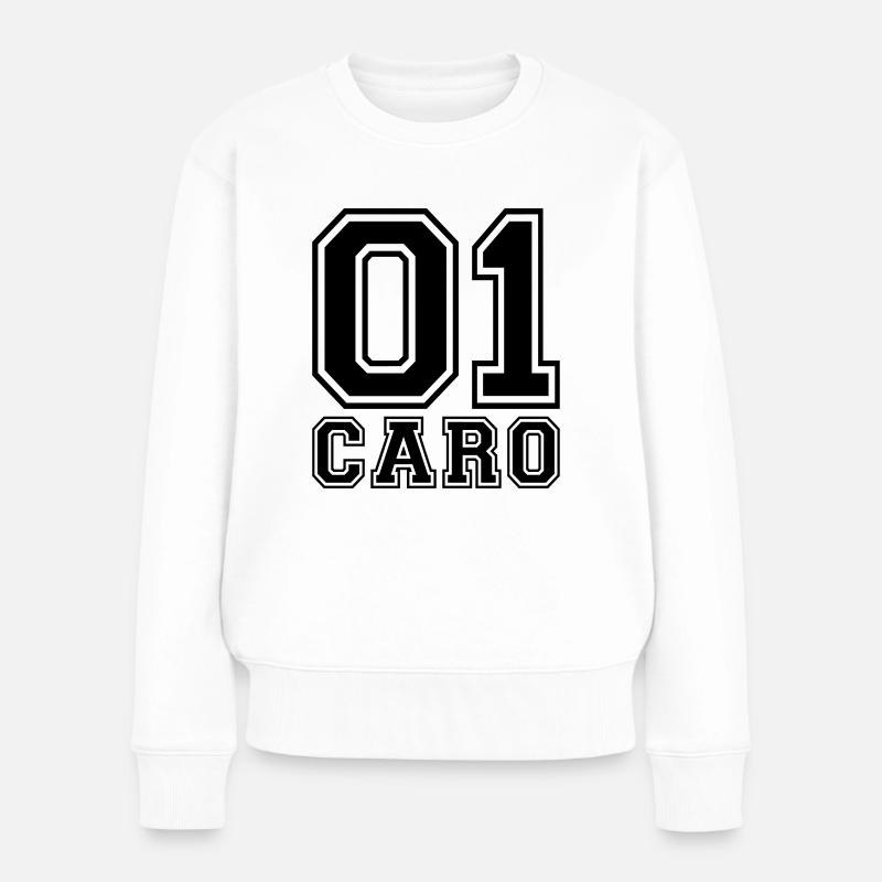 Caro - Name - Frauen Premium Bio Pullover - Weiß