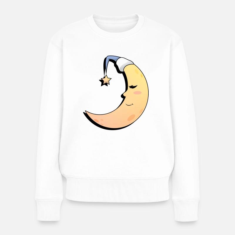 Gute Nacht Mond - Frauen Premium Bio Pullover - Weiß