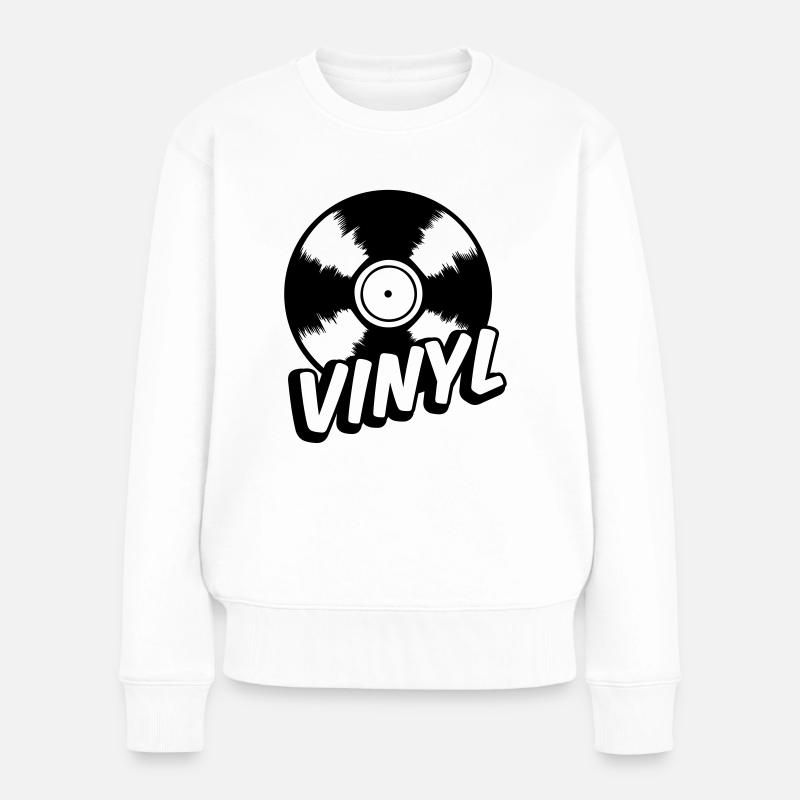 vinyl - Frauen Premium Bio Pullover - Weiß