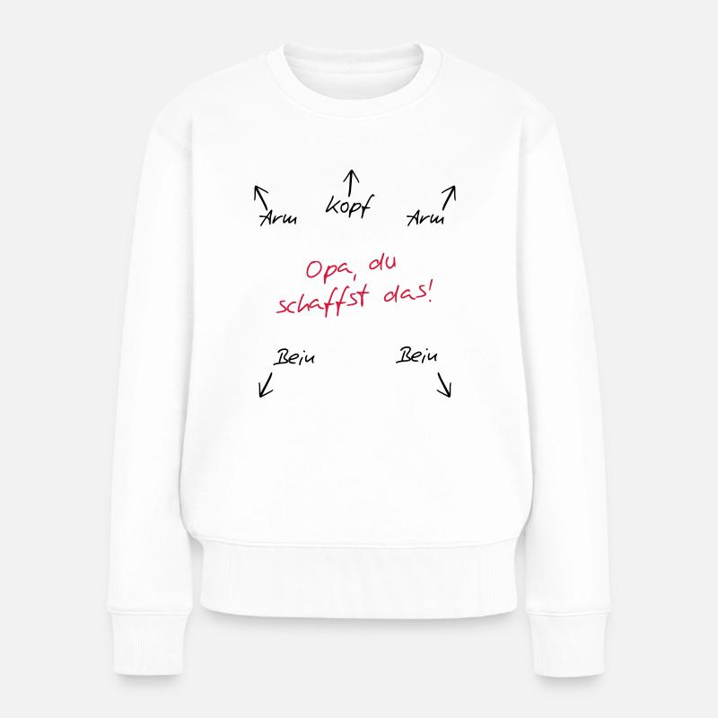 Opa du schaffst das - Frauen Premium Bio Pullover - Weiß