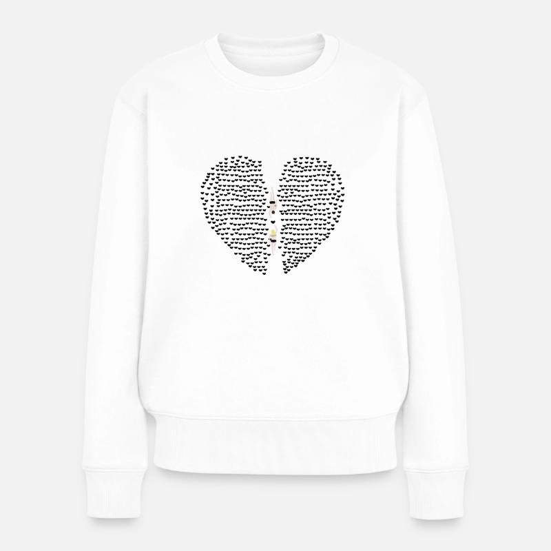 heart_swimmer - Frauen Premium Bio Pullover - Weiß