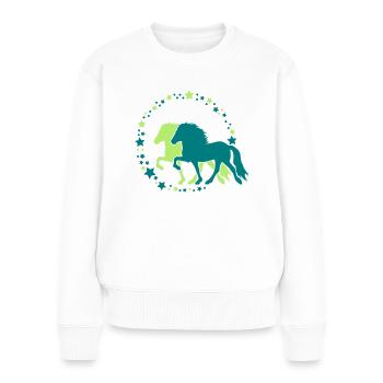 Tölter Sterne - Frauen Premium Bio Pullover - Weiß - Vorne - Julia (174cm)