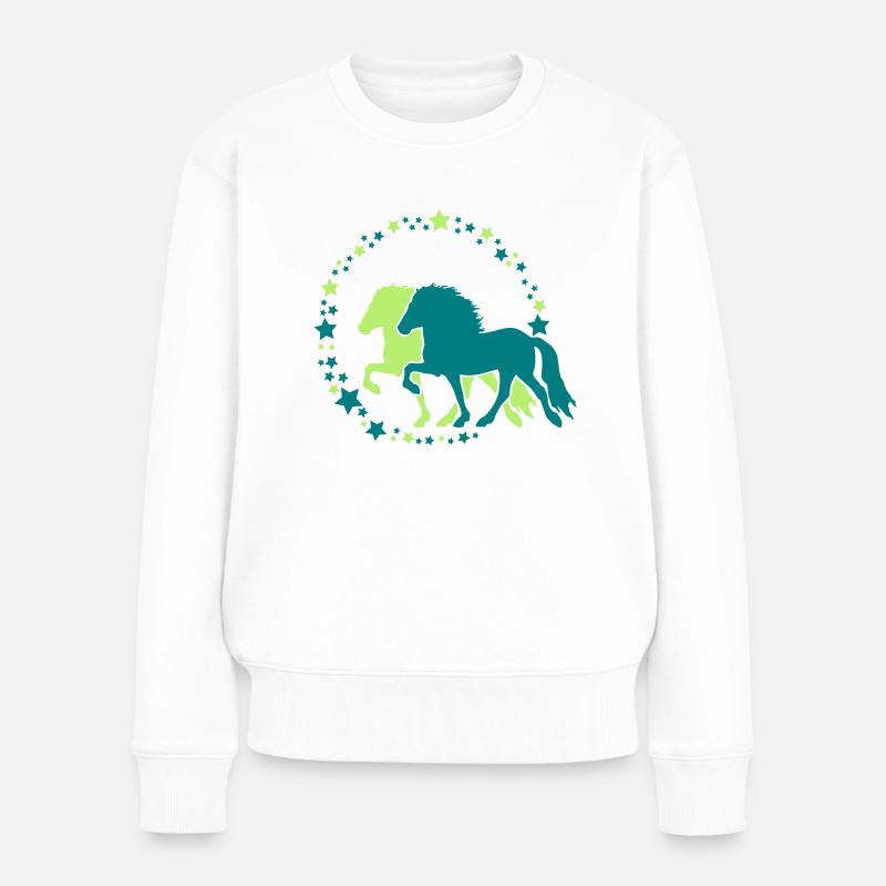 Tölter Sterne - Frauen Premium Bio Pullover - Weiß