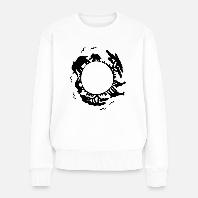 Afrika Savanne Tiere - Frauen Premium Bio Pullover - Weiß
