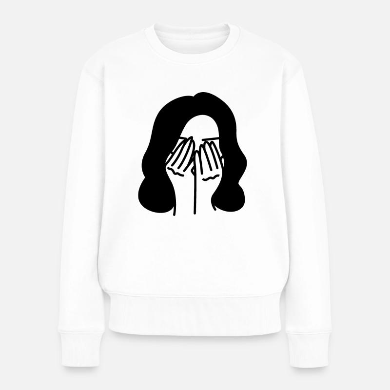 Weinen - Frauen Premium Bio Pullover - Weiß