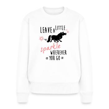 Leave a little sparkle wherever you go - Frauen Premium Bio Pullover - Weiß - Vorne - Julia (174cm)