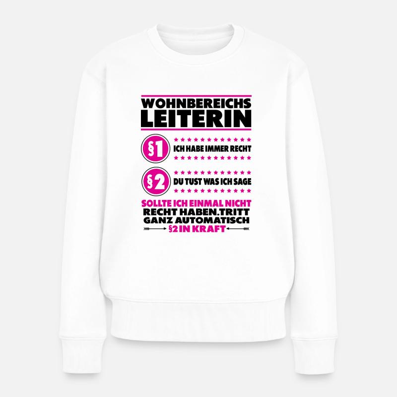 Wohnbereichsleiterin WBL Beste Lustig Spruch - Frauen Premium Bio Pullover - Weiß