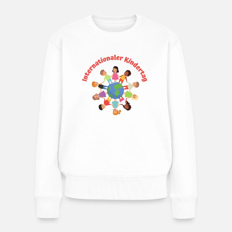 Internationaler Kindertag - Frauen Premium Bio Pullover - Weiß