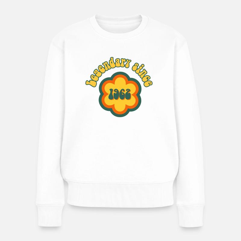 Legendary since 1962 Geburtstag Retro - Frauen Premium Bio Pullover - Weiß