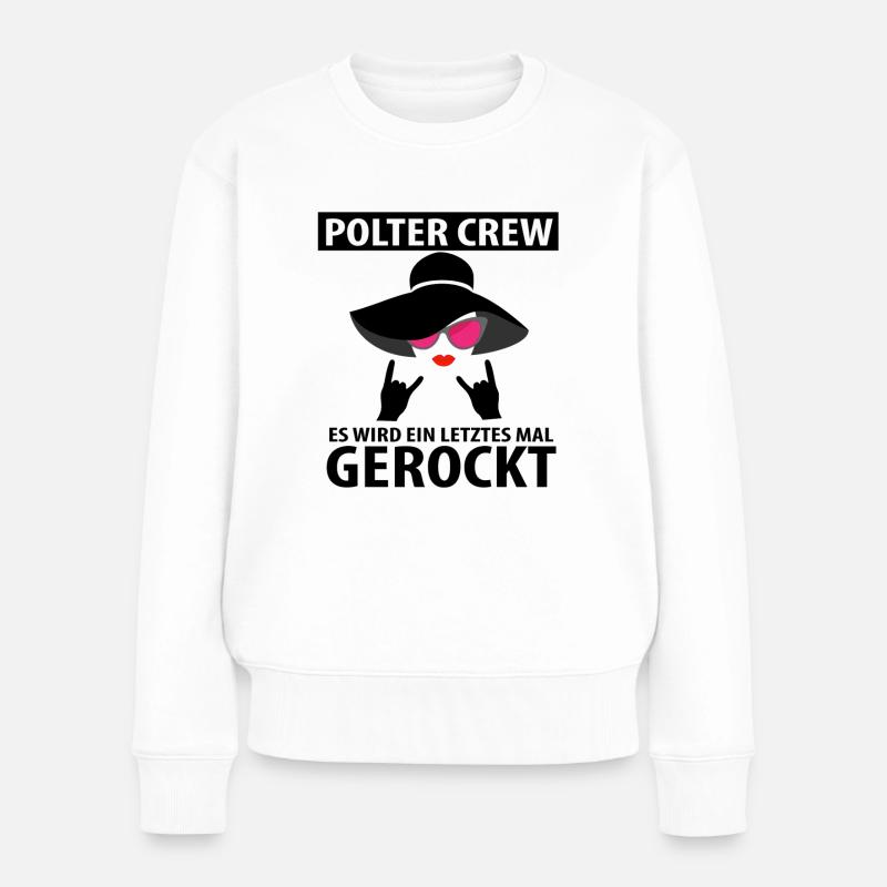 Polter Crew - Frauen Premium Bio Pullover - Weiß