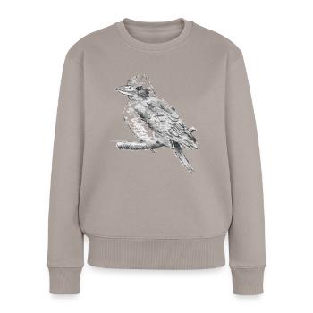oiseau - Pull Premium bio Femme - taupe - Devant - Julia (174cm)