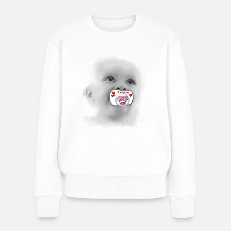 schnuller best dad - Frauen Premium Bio Pullover - Weiß